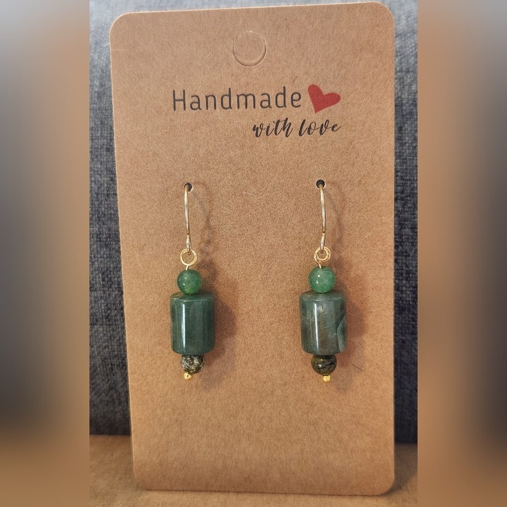 Handmade Aventurine And Agate Earrings